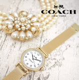 Coach Madison White Dial Gold Mesh Bracelet Watch for Women - 14502652