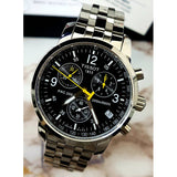 Tissot T Sport PRC200 Chronograph Black Dial Silver Steel Strap Watch for Men - T17.1.586.52