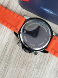 Fossil Bannon Chronograph Grey Dial Orange Silicone Strap Watch for Men - BQ2500