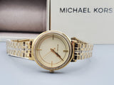 Michael Kors Cinthia Quartz Gold Dial Gold Steel Strap Watch For Women - MK3681