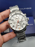 Tommy Hilfiger Trent Multifunction White Dial Silver Steel Strap Watch for Men - 1791140