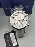 Tommy Hilfiger Trent Multifunction White Dial Silver Steel Strap Watch for Men - 1791140