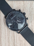 Emporio Armani Aviator Chronograph Black Dial Black Mesh Bracelet Watch For Men - AR11264