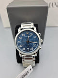 Emporio Armani Luigi Chronograph Blue Dial Silver Steel Strap Watch For Men - AR11132