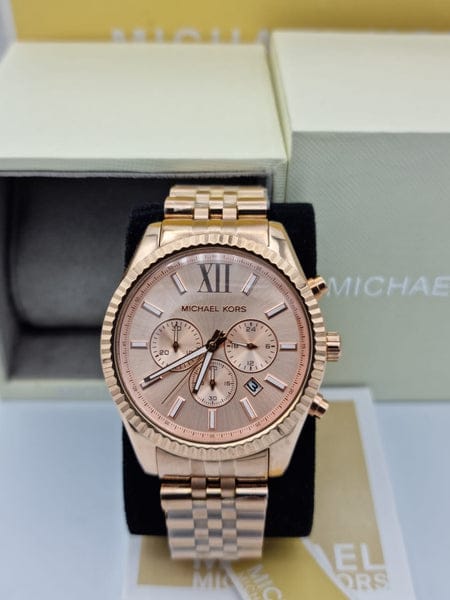 Michael Kors Lexington Gold Dial Gold Steel Strap Watch for Women - MK6473