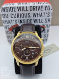 Fossil Neutra Chronograph Brown Dial Brown Leather Strap Watch for Men - FS5763