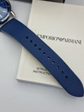 Emporio Armani Aviator Quartz Blue Dial Blue Leather Strap Watch For Men - AR11335