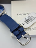 Emporio Armani Aviator Quartz Blue Dial Blue Leather Strap Watch For Men - AR11335