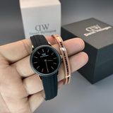 Daniel Wellington watch and bracelet set in hand