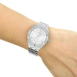 Guess Cosmo Diamonds Silver Dial Silver Steel Strap Watch For Women - GW0033L1