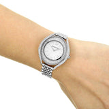 Swarovski Crystalline Aura Silver Dial Silver Steel Strap Watch for Women - 5519462