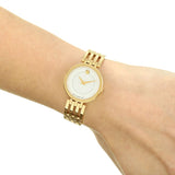 Movado Esperanza 28mm Mother of Pearl Dial Gold Steel Strap Watch For Women - 0607054