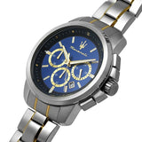 Maserati Successo 44mm Chronograph Quartz Blue Dial Silver Steel Strap Watch For Men - R8873621016