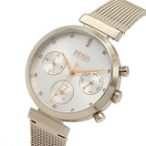 Hugo Boss Flawless White Dial Gold Mesh Bracelet Watch for Women - 1502553