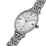 Fossil Jacqueline White Dial Silver Steel Strap Watch for Women - ES3433