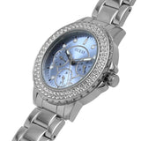 Guess Crown Jewel Diamonds Blue Dial Silver Steel Strap Watch for Women - GW0410L1