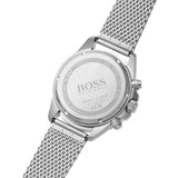 Hugo Boss Admiral Black Dial Silver Mesh Bracelet Watch for Men - 1513904