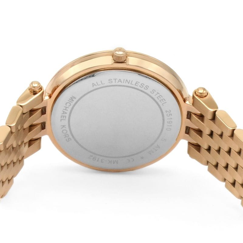Michael Kors Darci Rose Gold Dial with Diamonds Rose Gold Stainless Steel Strap Watch for Women - MK3192