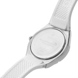 Guess Sparkling Silver Dial White Rubber Strap Watch For Women - GW0032L1