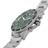 Emporio Armani Diver Chronograph Green Dial Silver Steel Strap Watch For Men - AR11500