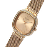 Guess Tapestry Diamonds Rose Gold Dial Rose Gold Mesh Bracelet Watch for Women - GW0354L3