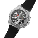 Guess Third Grear Multi Function Black Dial Black Rubber Strap Watch for Men- GW0334G1