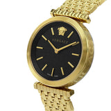 Versace V-Twist Black Dial Gold Mesh Bracelet Watch for Women - VELS00819