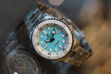 Breitling Superocean Automatic 36 Turquoise Dial Silver Steel Strap Watch for Men - A17377211C1A1