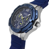 Guess Genesis Multi Function Analog Blue Dial Blue Rubber Strap Watch For Men - W1254G1