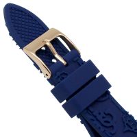 Guess Crown Jewel Diamonds White Dial Blue Rubber Strap Watch for Women - GW0411L2