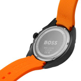 Hugo Boss Volane Black Dial Orange Silicone Strap Watch for Men - 1513957