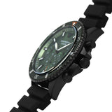 Emporio Armani Diver Chronograph Quartz Green Dial Black Silicon Strap Watch For Men - AR11463