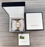 Gucci G Timeless Quartz Silver Dial Gold Steel Strap Watch For Women - YA1264155