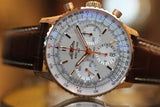 Breitling Navitimer B01 Chronograph 41 White Dial Brown Leather Strap Watch for Men - RB0139211G1P1