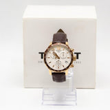 Tissot Quickster Chronograph White Dial Brown Leather Strap Watch For Men - T095.417.36.037.02