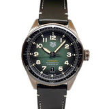 Tag Heuer Autavia Calibre 5 Automatic 42mm Olive Green Dial Leather Strap Watch for Men - WBE5190.FC8268