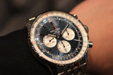 Breitling Navitimer B01 Chronograph 46 Blue Dial Silver Steel Strap Watch for Men - AB0137211C1A1