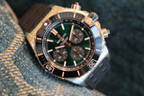 Breitling Super Chronomat B01 44 Green Dial Black Rubber Strap Watch for Men - UB0136251L1S1