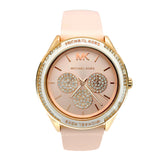 Michael Kors Quartz Pink Dial Pink Silicone Strap Watch For Women - MK6946