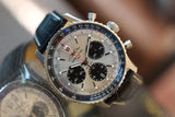 Breitling Navitimer B01 Chronograph 43 Silver Dial Black Leather Strap Watch for Men - AB0138241G1P1