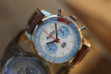 Breitling Top Time Deus Limited Edition White Dial Brown Leather Strap Watch for Men - A233112A1A1X1