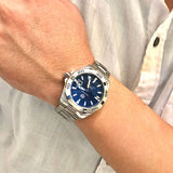 Man wearing blue-dial watch, IMG_4488011