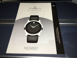 Movado Museum Black Dial Black Leather Strap Watch For Men - 606502