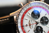 Breitling Navitimer B01 Chronograph 43 Boeing 747 White Dial Black Leather Strap Watch for Men - AB01383B1G1P1