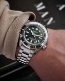 Seiko Prospex GMT Divers Automatic Marine Green Dial Silver Steel Strap Watch For Men - SPB381J1