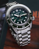 Seiko Prospex GMT Divers Automatic Marine Green Dial Silver Steel Strap Watch For Men - SPB381J1