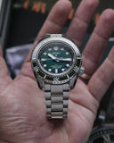 Seiko Prospex GMT Divers Automatic Marine Green Dial Silver Steel Strap Watch For Men - SPB381J1