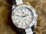 Tag Heuer Aquaracer Quartz 35mm White Dial Two Tone Steel Strap Watch Women - WAY131B.BA0914