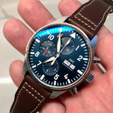 IWC Pilot’s Watch Chronograph Edition “Le Petit Prince” Blue Dial Brown Leather Strap Watch for Men - IW377714