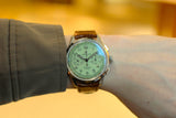 Breitling Premier B09 Chronograph 40 Green Dial Brown Leather Strap Watch for Men - AB0930D31L1P1